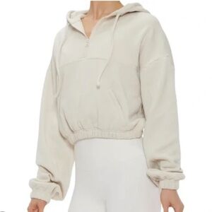 ALO stadium half zip cropped pullover hoodie